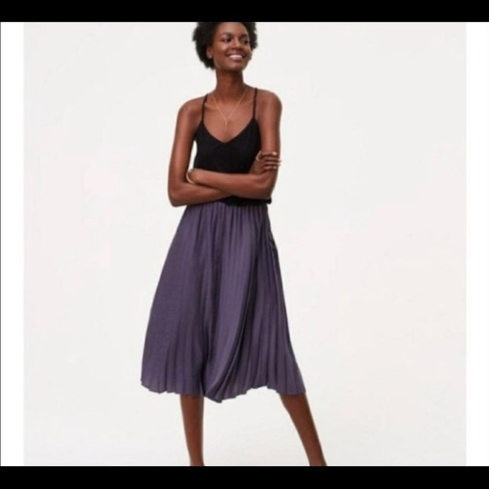 Loft Pleated Midi Dress